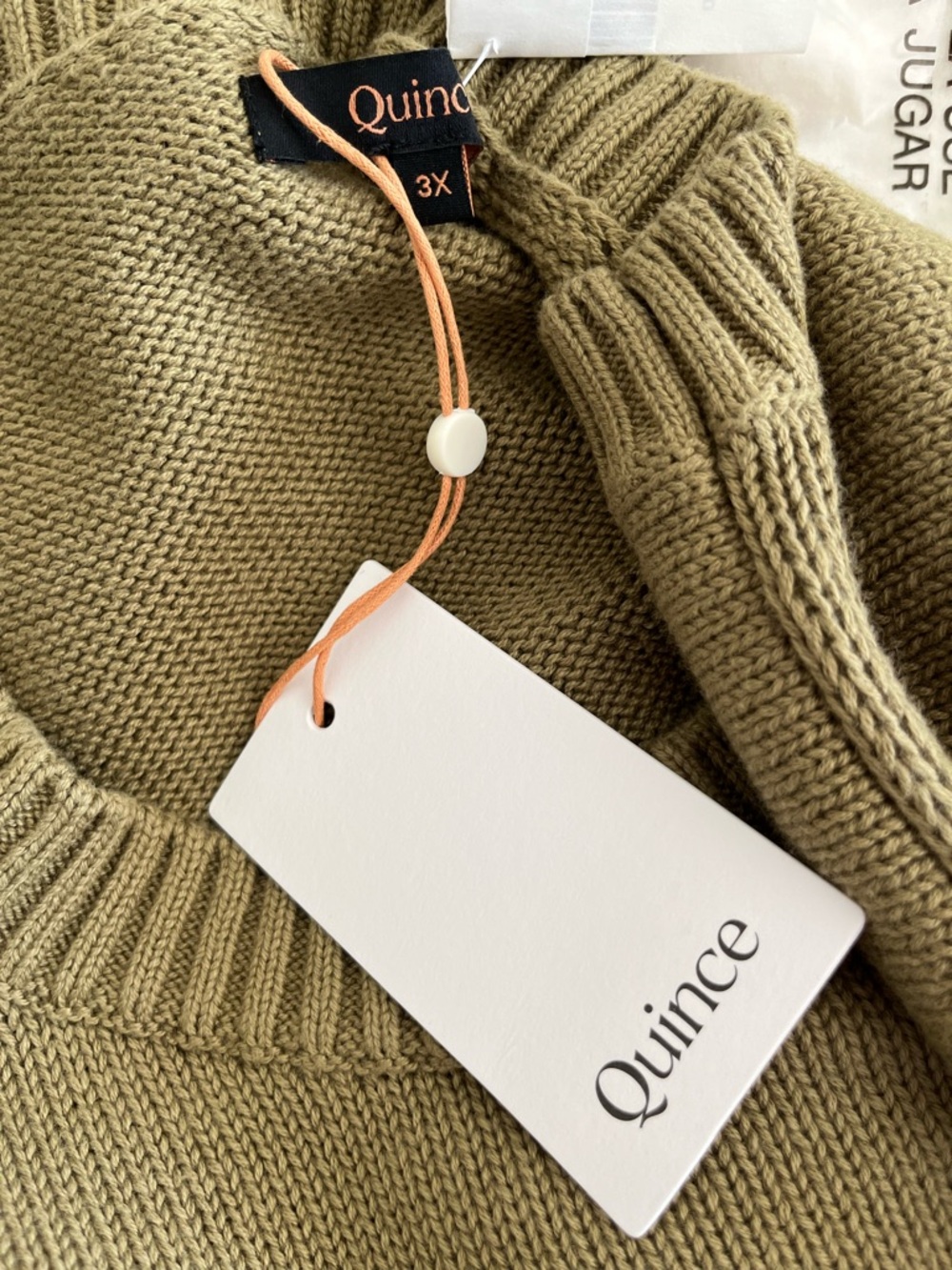 NWT Quince Organic Cotton Crewneck Sweater in Herb Green Size 3X - Picture 8 of 13